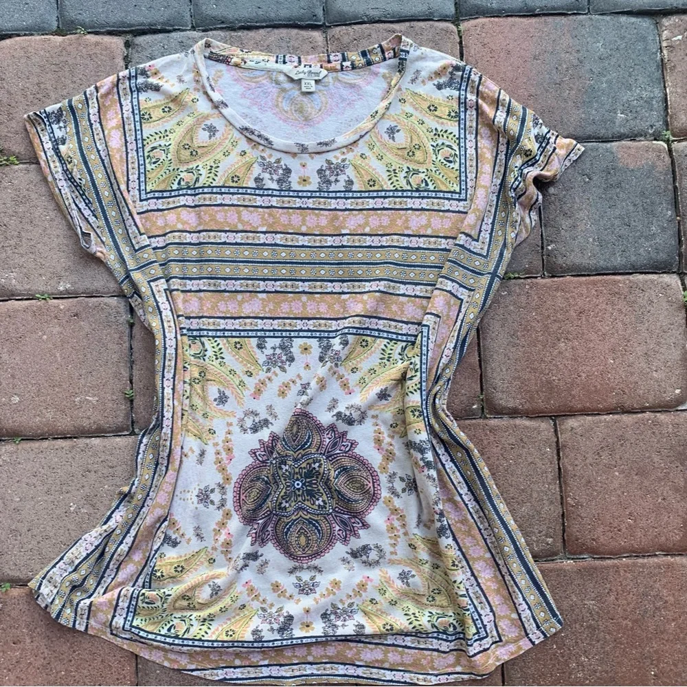 Lucky Brand Bohemian Paisley Print Top